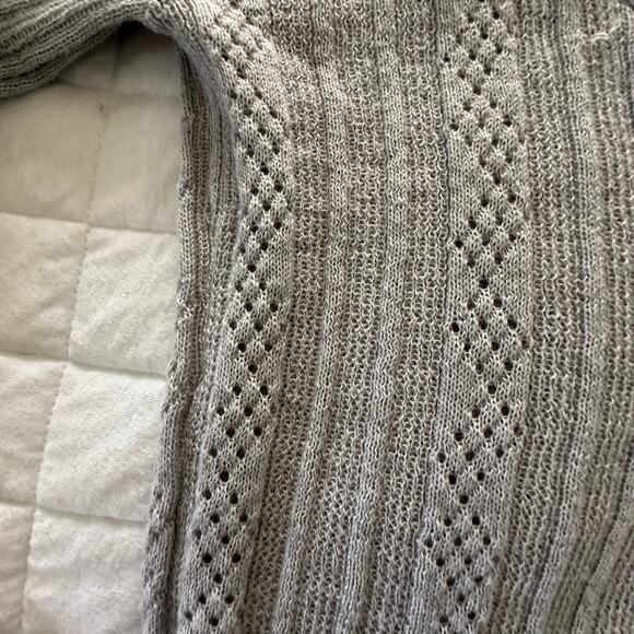 AEROPOSTALE Sweater Womens Medium Gray Cardigan Plunging V-Neck Fitted Retro Y2K - Picture 3 of 12